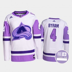 Bowen Byram Hockey Fights Cancer Avalanche White Purple Primegreen Authentic Jersey