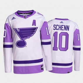 Men's adidas White/Purple St. Louis Blues Hockey Fights Cancer Primegreen  Authentic Blank Practice Jersey