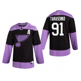 Vladimir Tarasenko Hockey Fights Cancer Jersey St. Louis Blues Black Practice