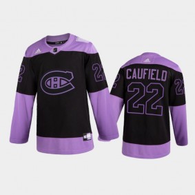 Cole Caufield 2021 Hockey Fights Cancer Night Canadiens Jersey Purple