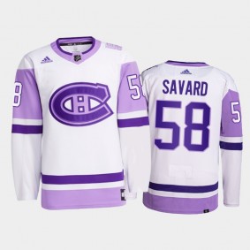 David Savard 2021 Hockey Fights Cancer Jersey Montreal Canadiens White Primegreen