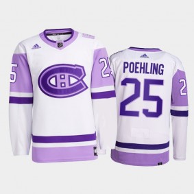 Ryan Poehling 2021 Hockey Fights Cancer Jersey Montreal Canadiens White Primegreen