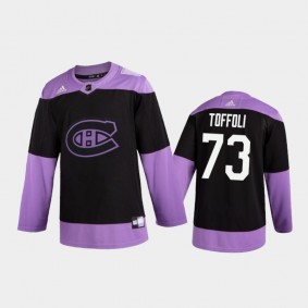 Tyler Toffoli 2020 Hockey Fights Cancer Jersey Montreal Canadiens Black Practice