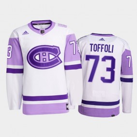 Tyler Toffoli 2021 Hockey Fights Cancer Jersey Montreal Canadiens White Primegreen