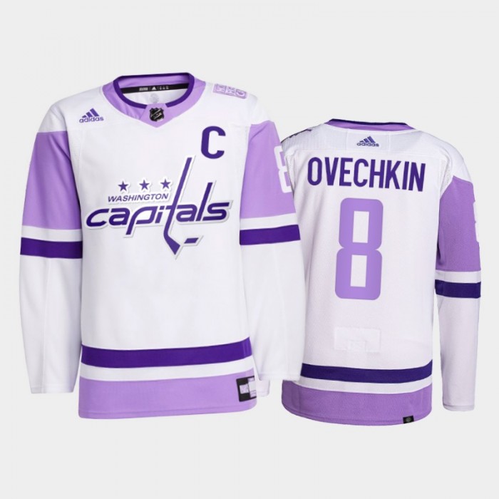 Alex Ovechkin Washington Capitals #8 Purple Hockey Fights Cancer