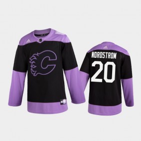 Joakim Nordstrom 2020 Hockey Fights Cancer Jersey Calgary Flames Black Practice