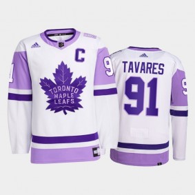 John Tavares 2021 Hockey Fights Cancer Jersey Toronto Maple Leafs White Primegreen