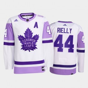 Morgan Rielly 2021 Hockey Fights Cancer Jersey Toronto Maple Leafs White Primegreen