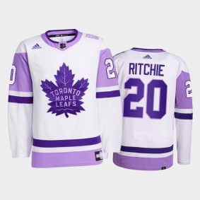 Nick Ritchie 2021 Hockey Fights Cancer Jersey Toronto Maple Leafs White Primegreen