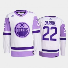 Tyson Barrie 2021 Hockey Fights Cancer Jersey Edmonton Oilers White Primegreen