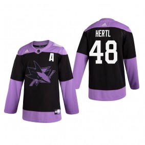 Tomas Hertl Hockey Fights Cancer Jersey San Jose Sharks Black Practice