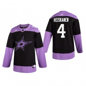 Miro Heiskanen Hockey Fights Cancer Jersey Dallas Stars Black Practice