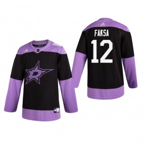 Radek Faksa Hockey Fights Cancer Jersey Dallas Stars Black Practice